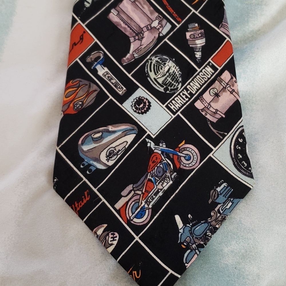 Vintage Harley-Davidson Silk Tie by Nicole Miller